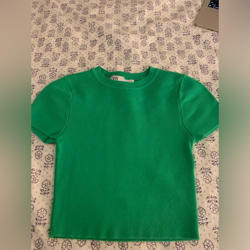 Zara green crop top
